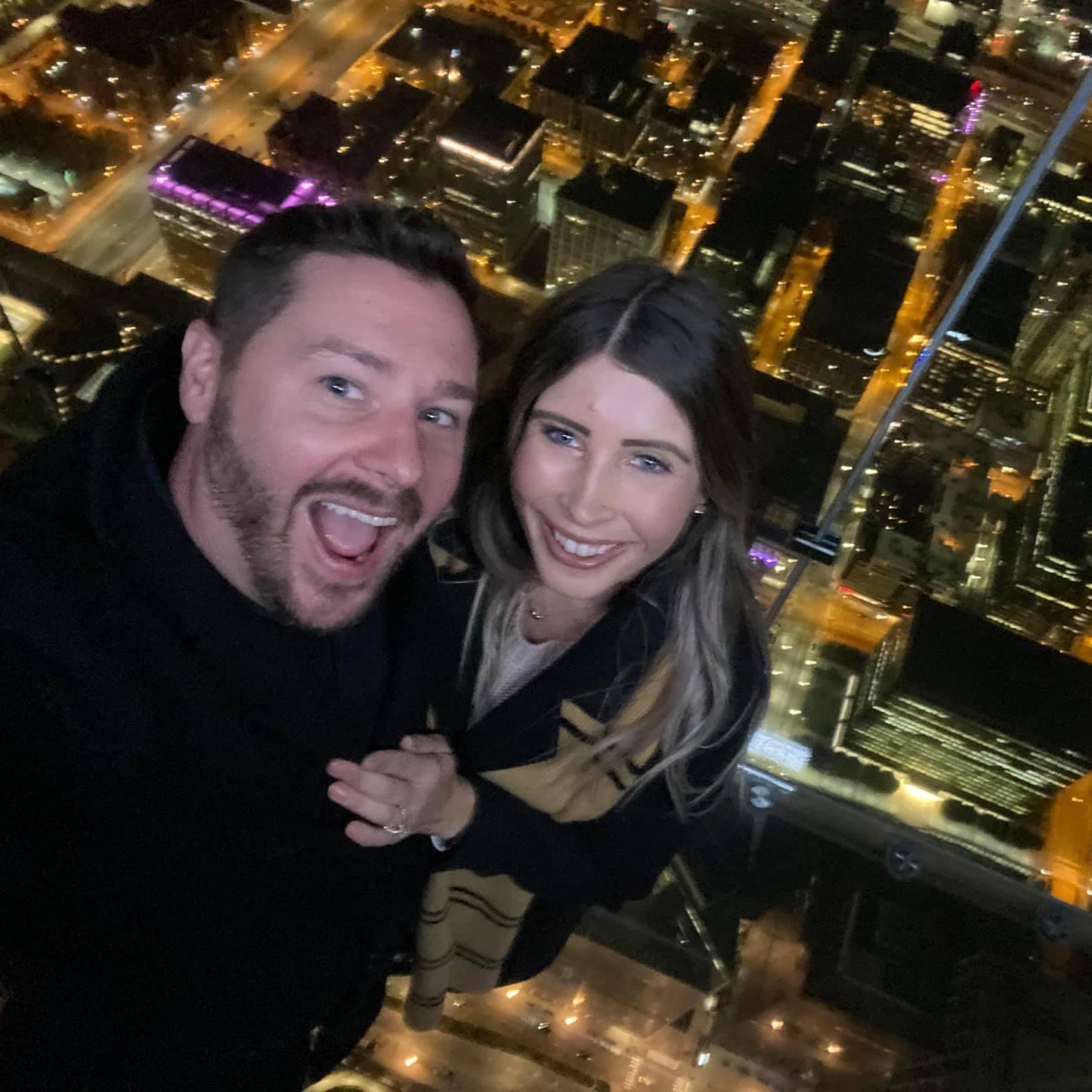 At the top of the willis tower in Chicago!