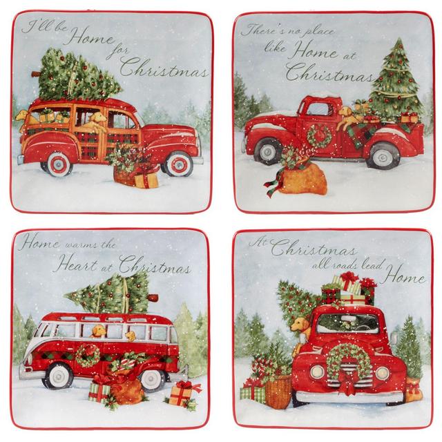 Certified International Home for Christmas by Susan Winget Dessert Plates (Set of 4)