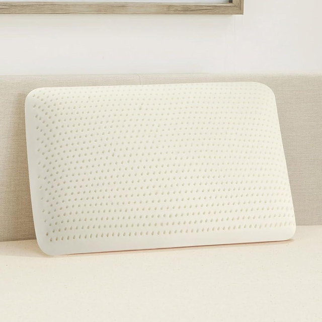 Fomwris Talalay 100% Natural Premium Latex Pillow,Bed Pillow for Sleeping with Removable Cotton Cover, Helps Relieve Pressure, Breathable, Pressure Relief, Durable, Best Gift (Standard Size)