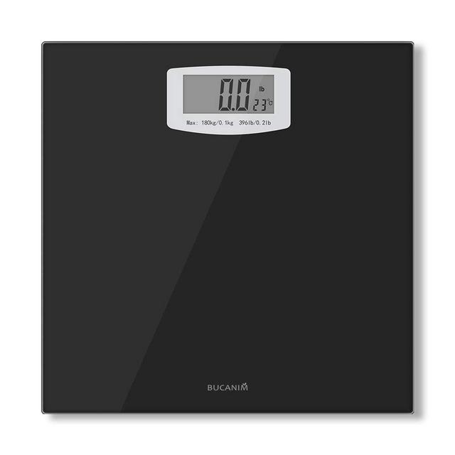 Bucanim Digital Bathroom Scale with Temperature Function Body Weight Scales Fitness Tracker with High Precision Weighing Sensors Capacity 396 pounds