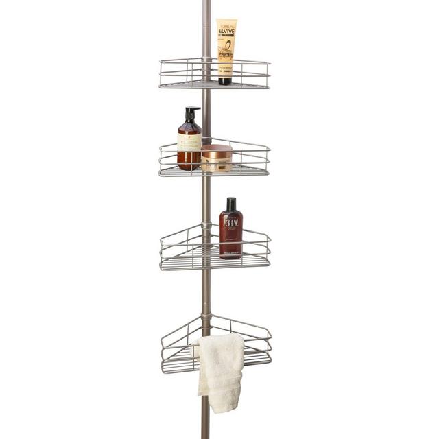 Simply Essential™ 4-Tier Tension Pole Shower Caddy in Brushed Nickel