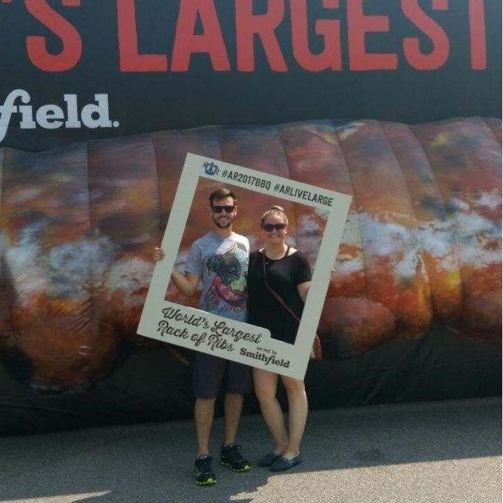Our second anniversary, spent eating tons of BBQ.