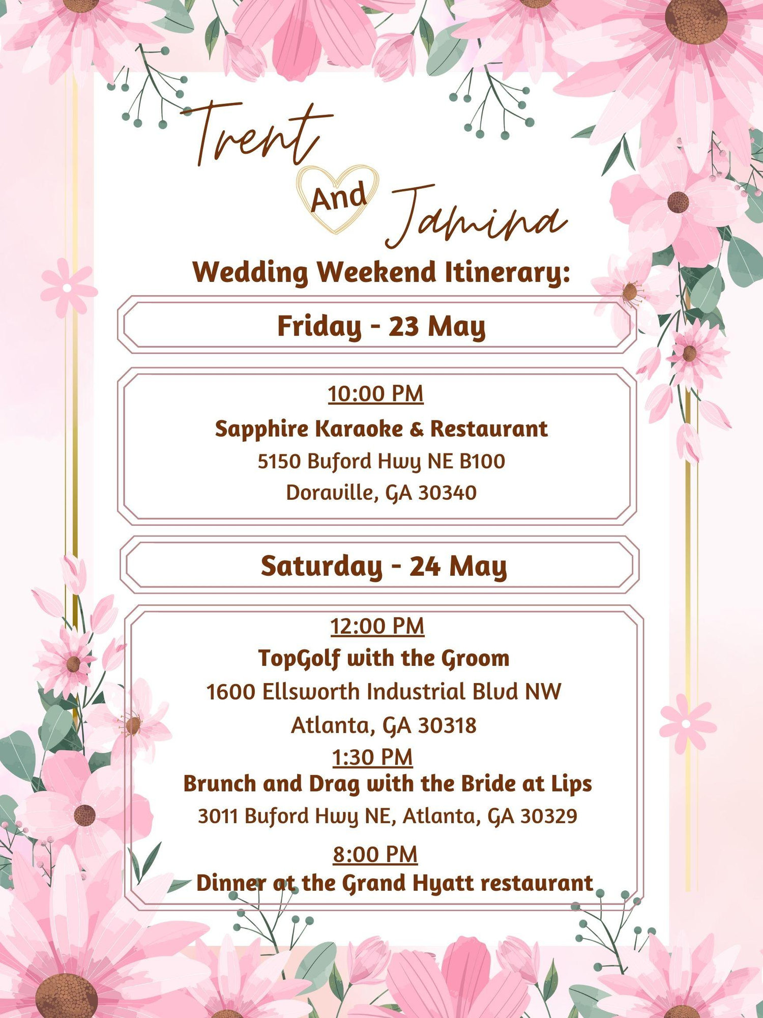 The Wedding Website of Trent Irby and Jamina Hackett
