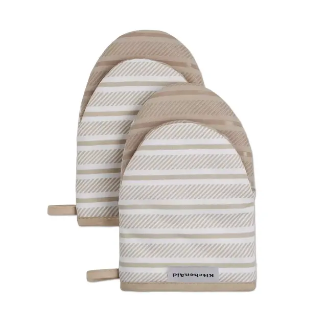 KitchenAid® Albany Mini Oven Mitts in Milkshake Tan (Set of 2)