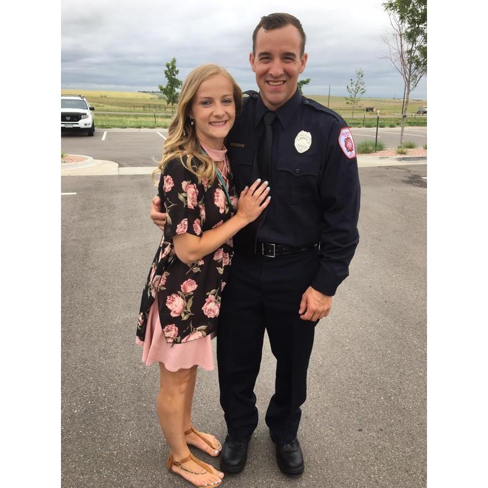 This was take approximately 6 months after we started dating, Corey was graduating from his first Fire Academy.