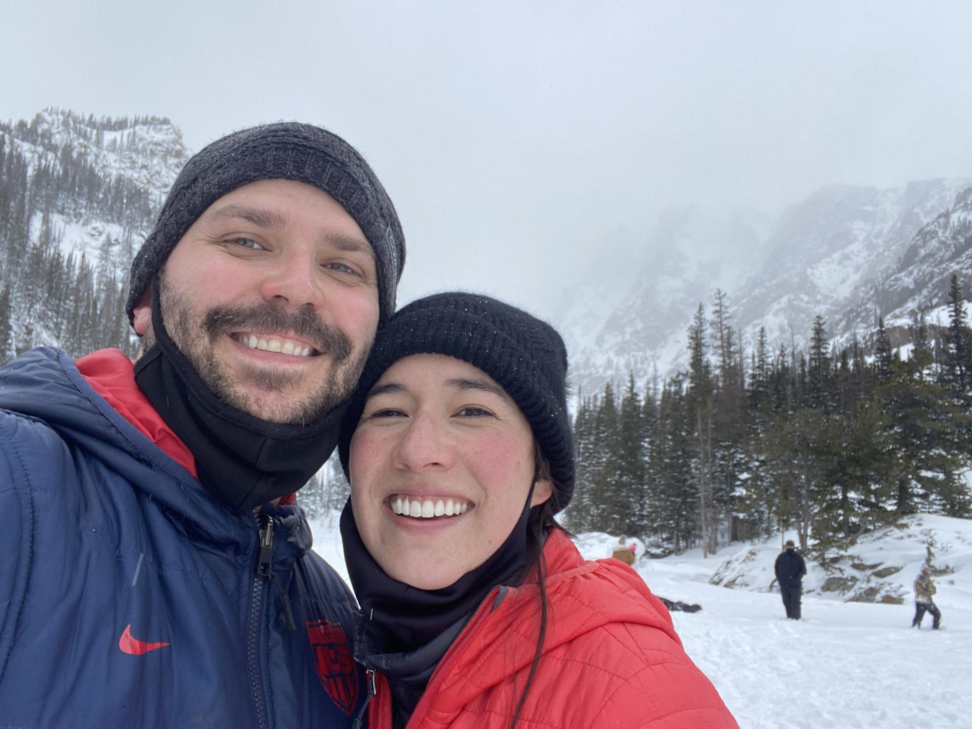Our first trip together just the two of us in Estes Park. We hiked Emerald Lake Trail, Rocky Mountain National Park in the snow!