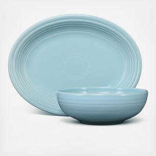 2-Piece Serve Set Oval Platter & Bistro Bowl