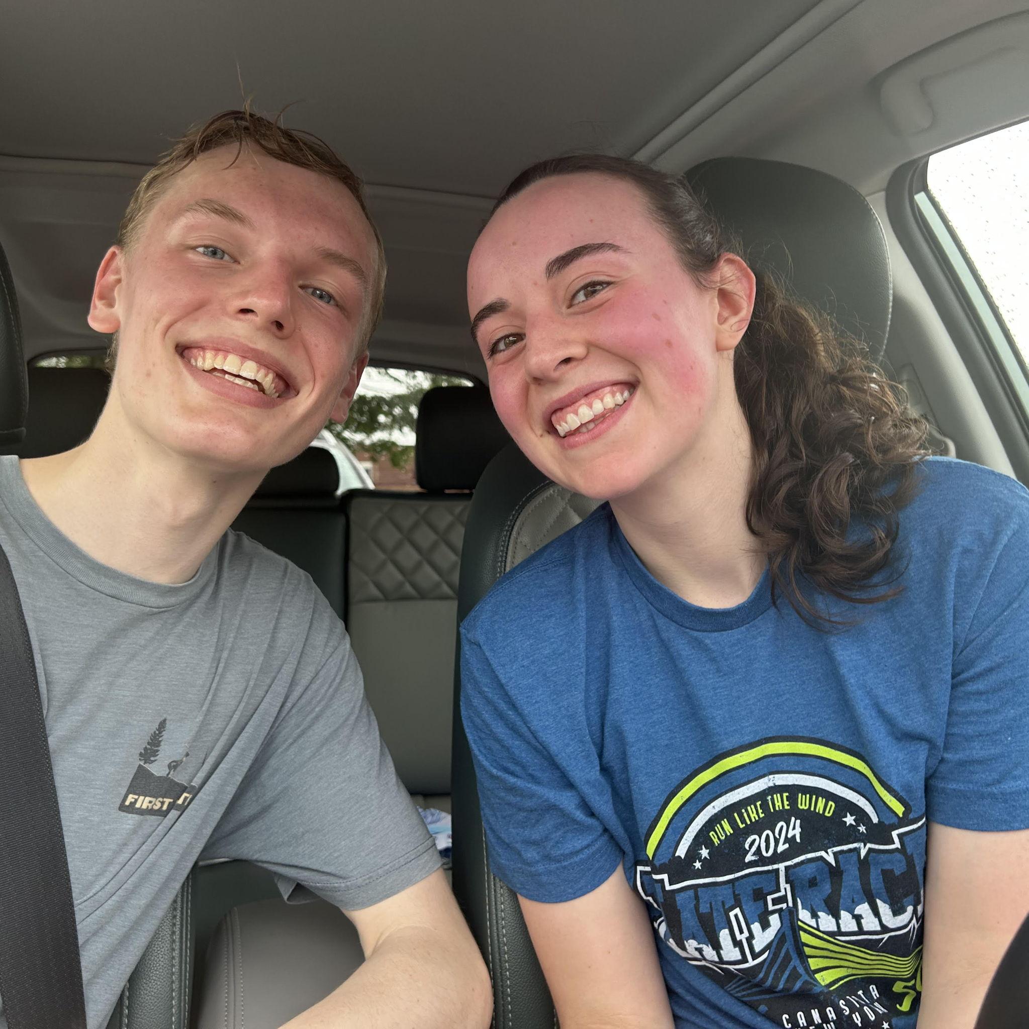 Ben and Megan ran their first 5K together.