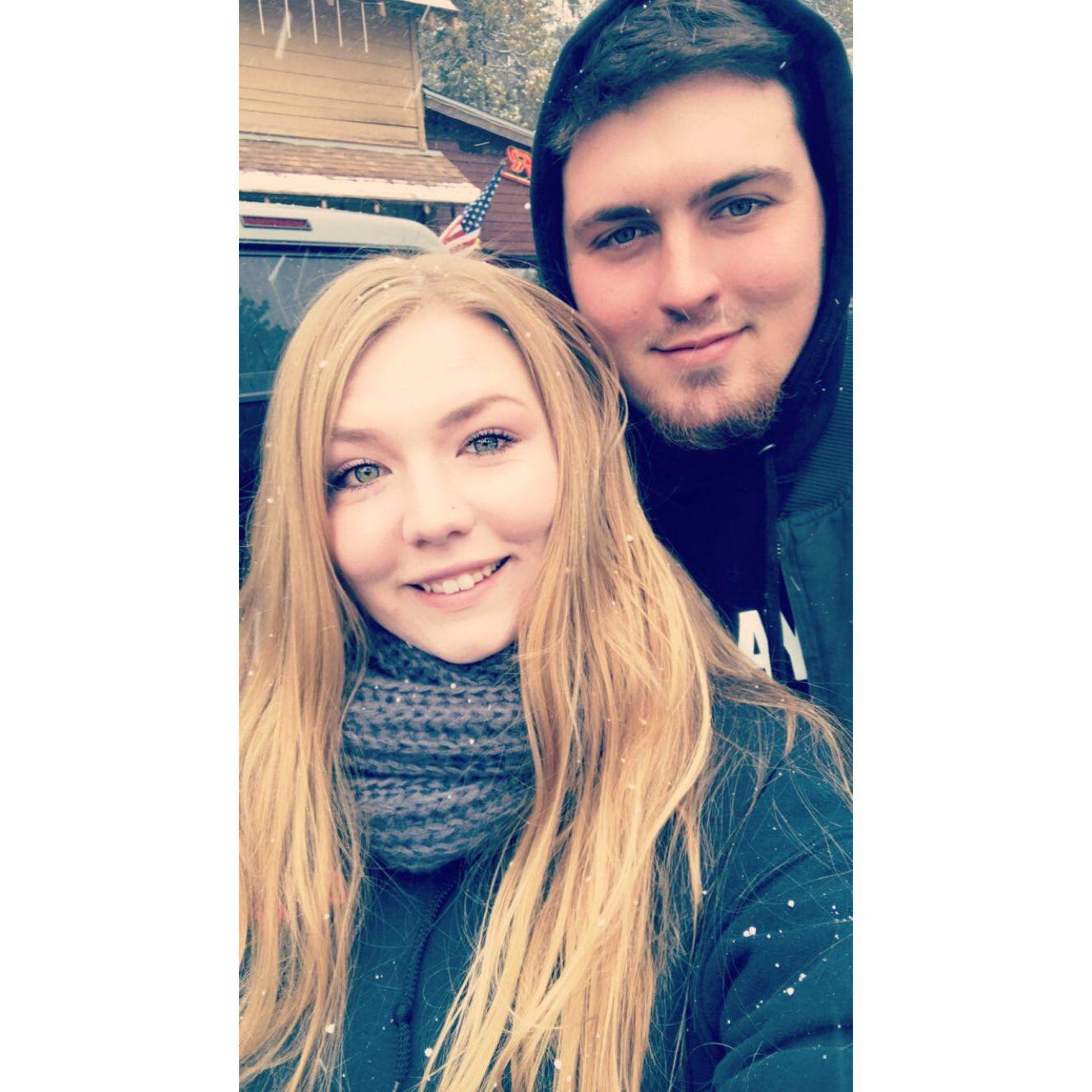 Dalton and Nicholle's first trip to the snow together in 2017.