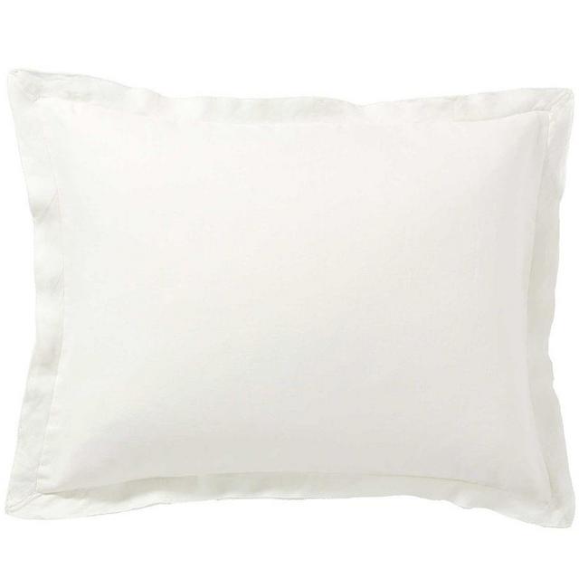 Belgian Flax Linen Double Flange Sham, Standard, Classic Ivory