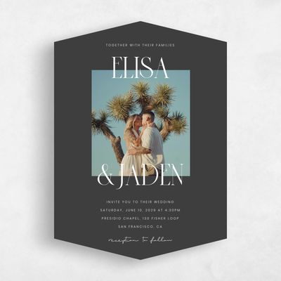 Grey Diamond Wedding Invitation - Garrett Photo