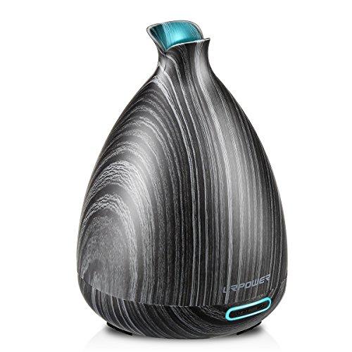 URPOWER Essential Oil Diffuser 150ml Wood Grain Ultrasonic Aromatherapy Oil Diffuser with Adjustable Mist Mode Waterless Auto Shut-Off humidifier and 7 Color LED Lights for Home