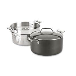 Essentials Nonstick Cookware, Stockpot with Multi-purpose Insert and lid, 7 quart
