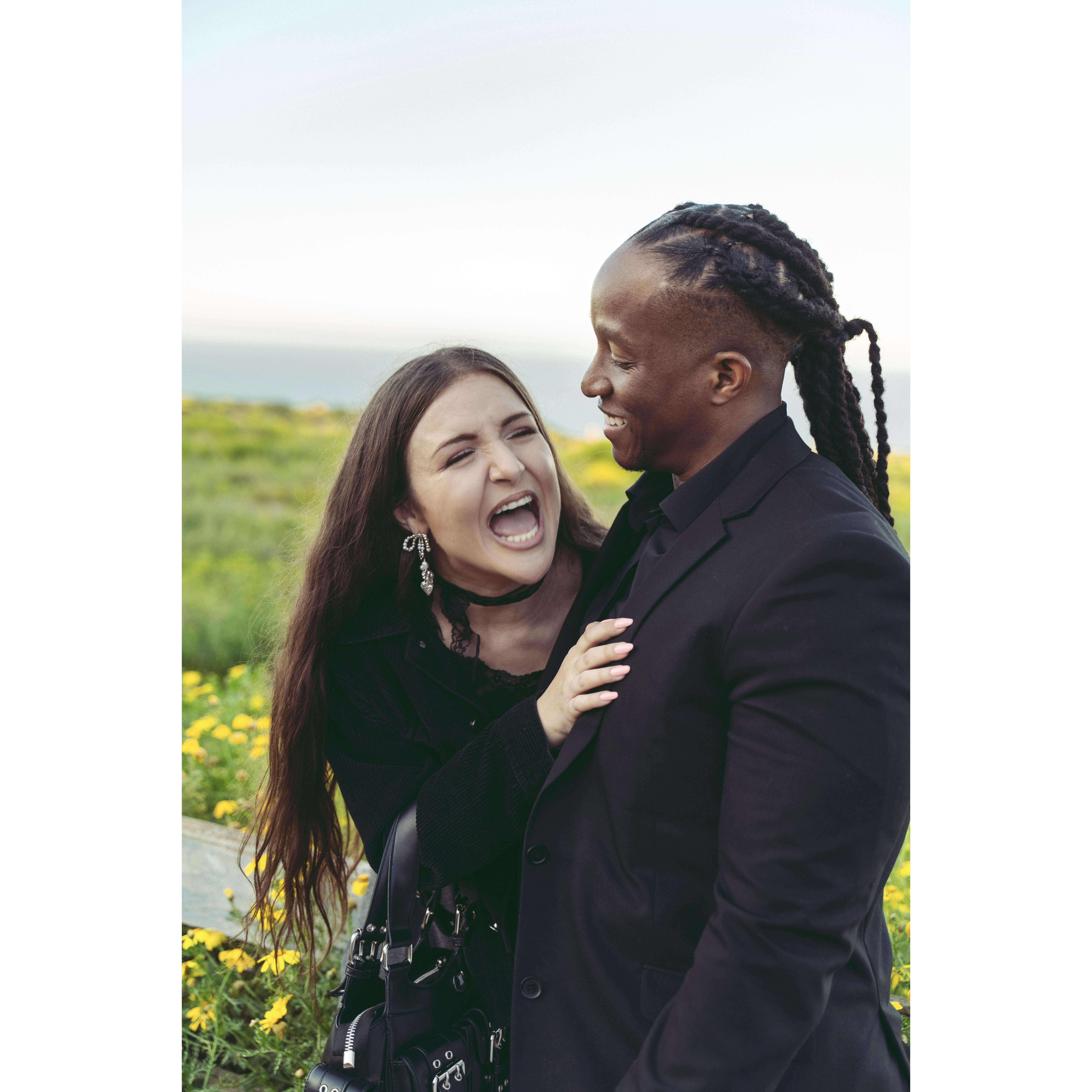Our engagement photos! April 15, 2024 in Malibu, CA. Photography by Anthony Bryce Graham. | IG: @thebrycestudio. | www.thebrycestudio.com