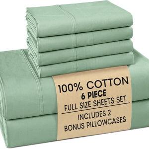 Full Bed Sheets – 100% Cotton Sheets, Sage Green