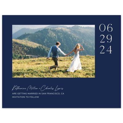 Blue Modern Wedding Digital Save the Date - Brockway Photo