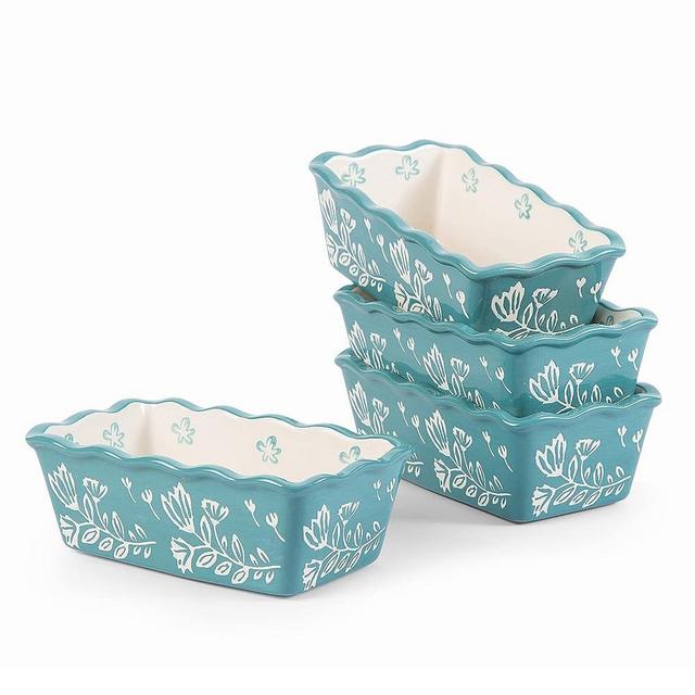 Wisenvoy Mini Loaf Pan Bread Pan Ceramic Loaf Pans for Baking Bread Mini Bread Loaf Pans 4-Pieces Bread Baking Pan