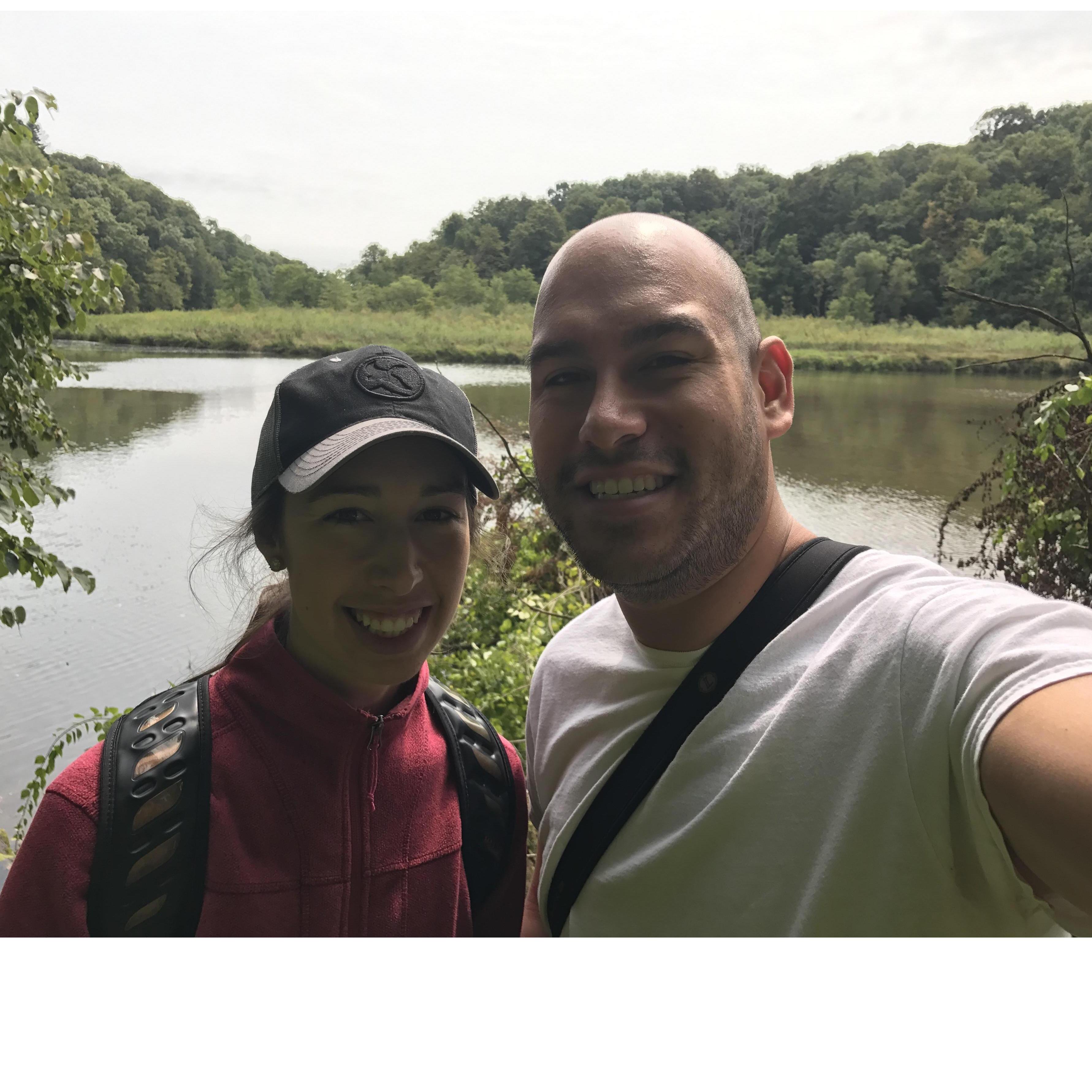 Hiking at Backbone State Park in Iowa - August 2017