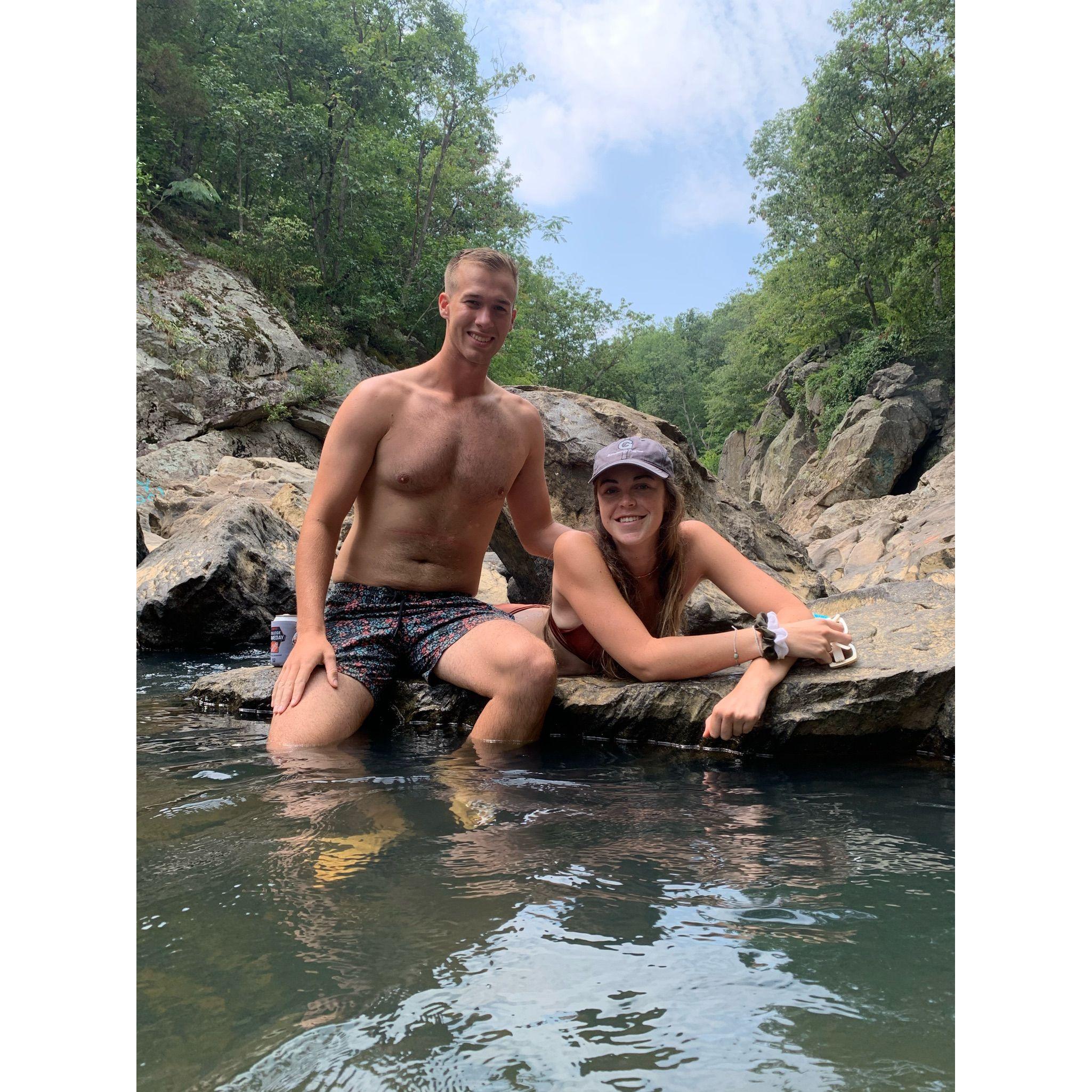 our first time at the swimming hole - the eventual proposal location!