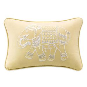 INK+IVY Zahira Embroidered Oblong Throw Pillow in Yellow