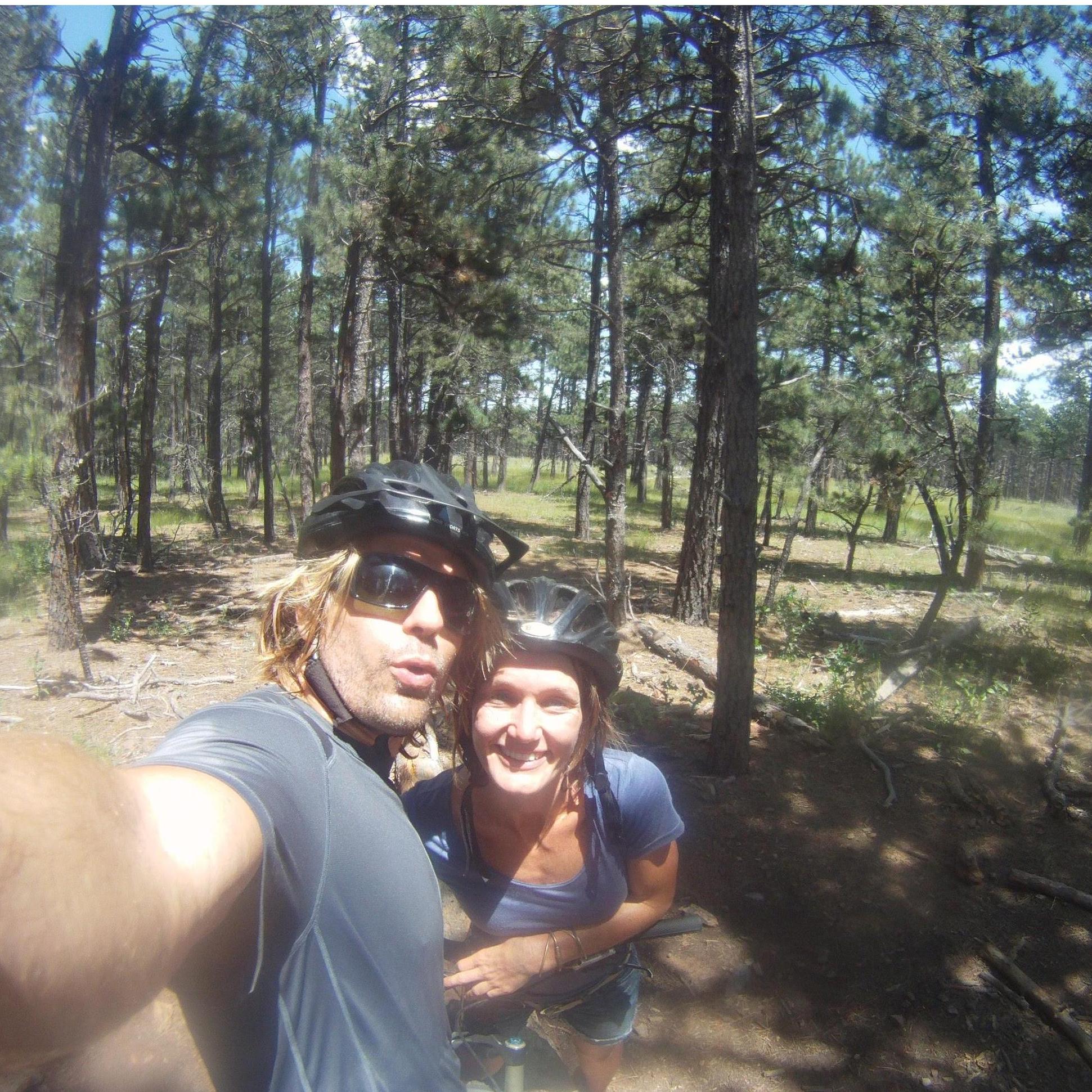 Colorado, July 2015: A few months after we met Jojo went to visit Mike in Colorado. Mike took Jojo mountain biking for the first time