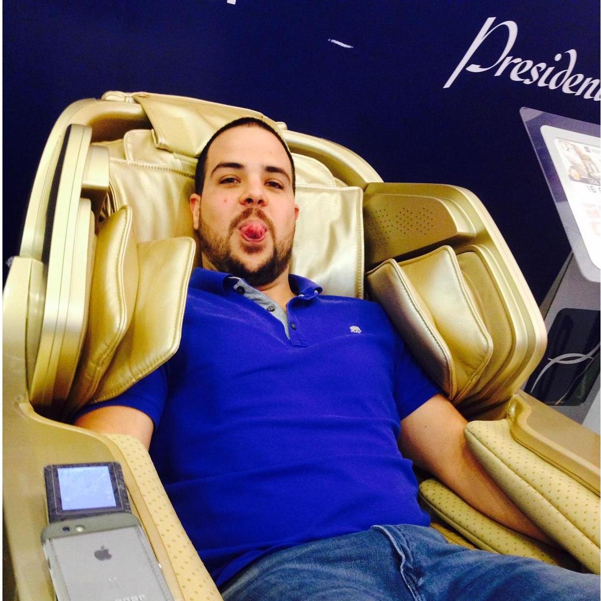 LuisFer is a good multi-tasker. He can relax AND be silly all at the same time