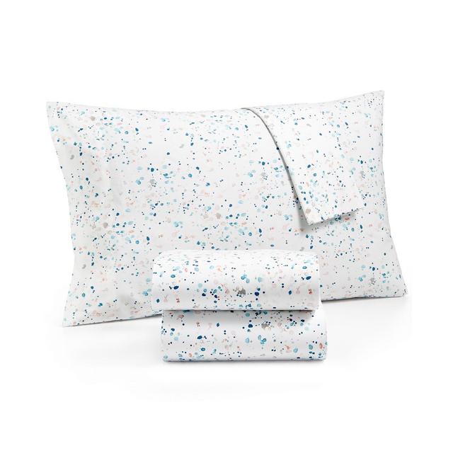 Whim By Martha Stewart Collection Drip-Drop 250 Thread Count 100% Cotton 4-Pc. Sheet Set, Queen, Created for Macy's