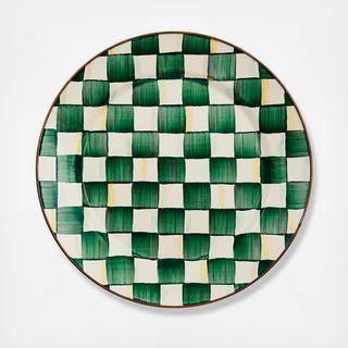 Emerald Check Enamel Charger/Plate