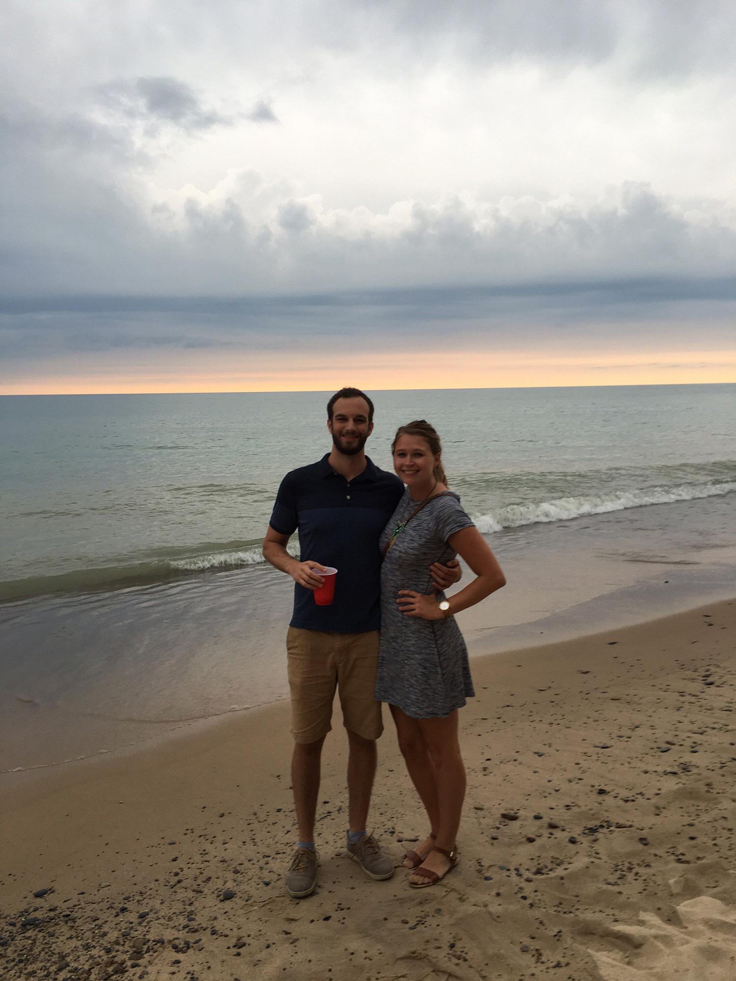 Bonnie's first time on lake Michigan