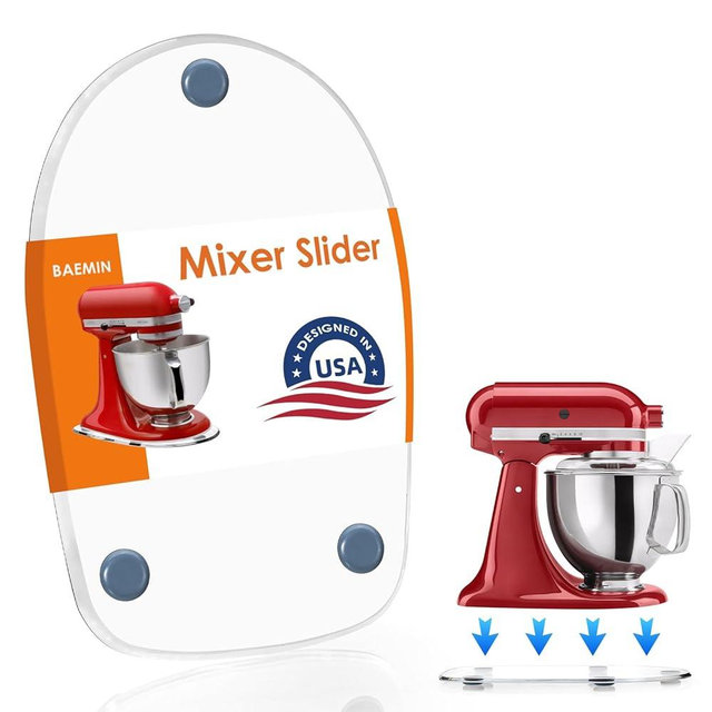 Baemin Thickened Acrylic Mixer Slider (Compatible with KitchenAid Mixer) (Slider for 4.5-5QT Stand Mixer) (Mixers Accessories) Sturdy Heavy-Duty Mixer Slider, Clear