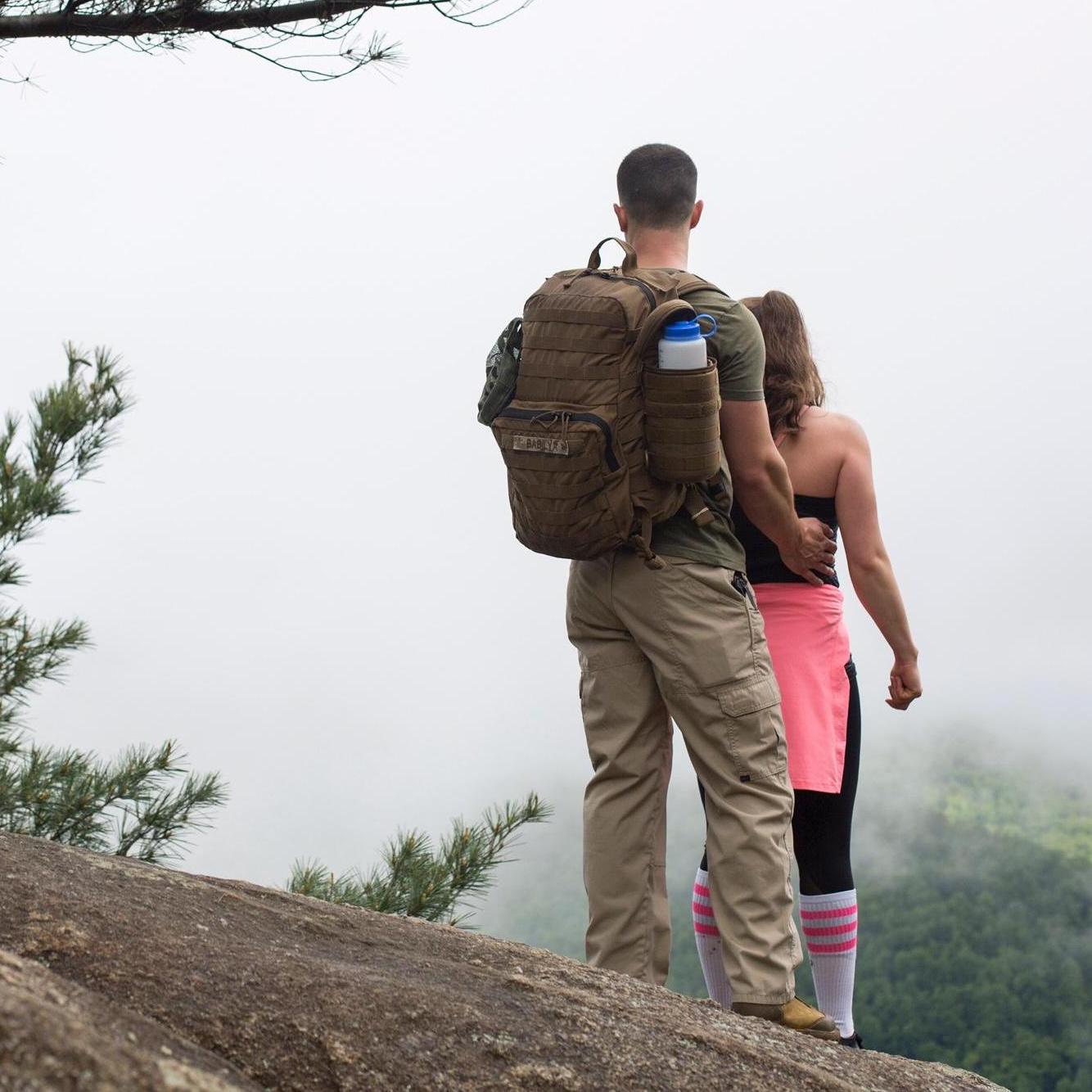 On our way up to the top of Old Rag, about 2 hours before Larry proposed.