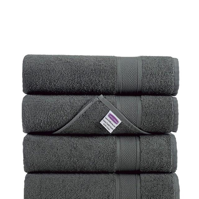 Cifelli Home 100% Turkish Cotton 4 Piece Bath Towel Set (27" x 54"), Super Soft, Fluffy, and Absorbent, Luxury Premium Hotel Quality (Dark Grey, Pack of 4)
