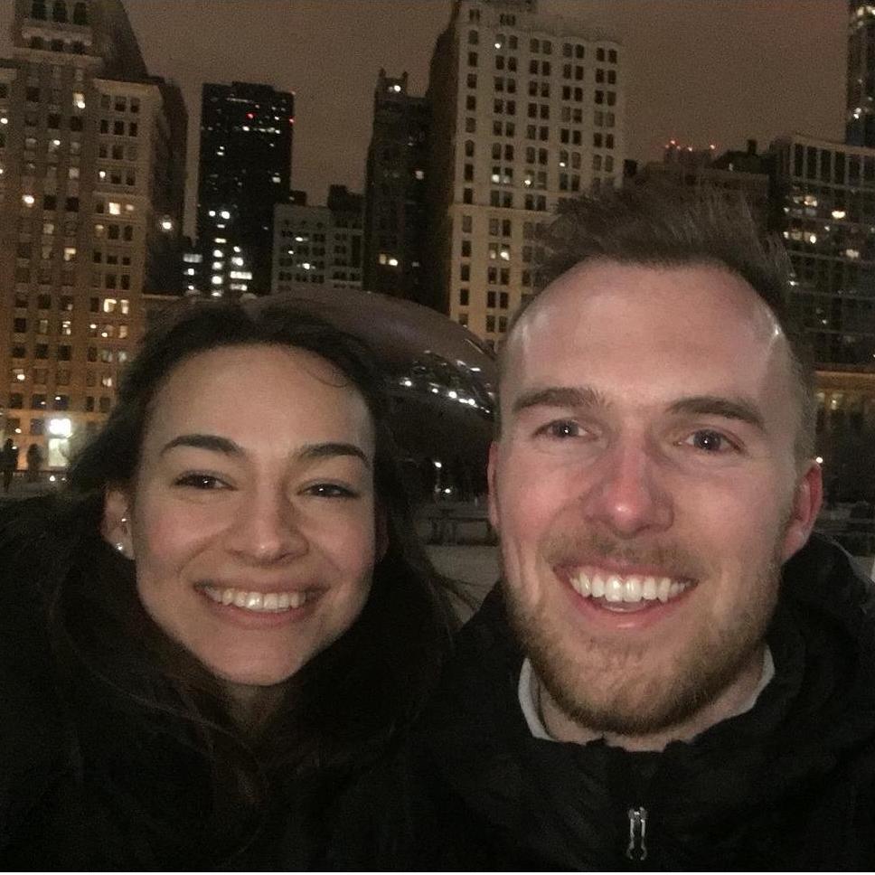 Jansen and Rose’s third date ice skating in Millennium Park, Chicago.