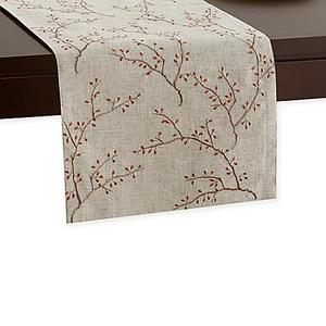 90-Inch Embroidered Fall Branches Runner in Natural