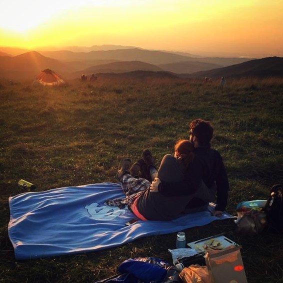 Enjoying the 360 views of the Blue Ridge Mountains at Max Patch