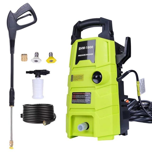 RunInMist Electric Pressure Washer, 1800PSI 1.6GPM Portable Power Washer with 20FT Hose & 35FT Power Cord, Two Nozzles, 0.4L Soap Bottle for Car Driveways Patio Garden