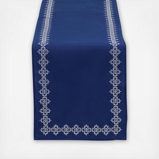 Mosaic Tile Embroidered Table Runner