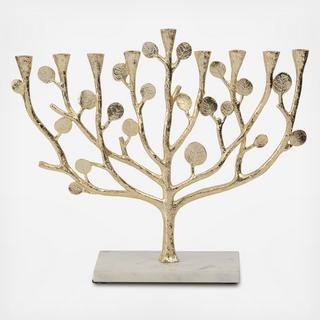 Botanical Leaf Gold Menorah