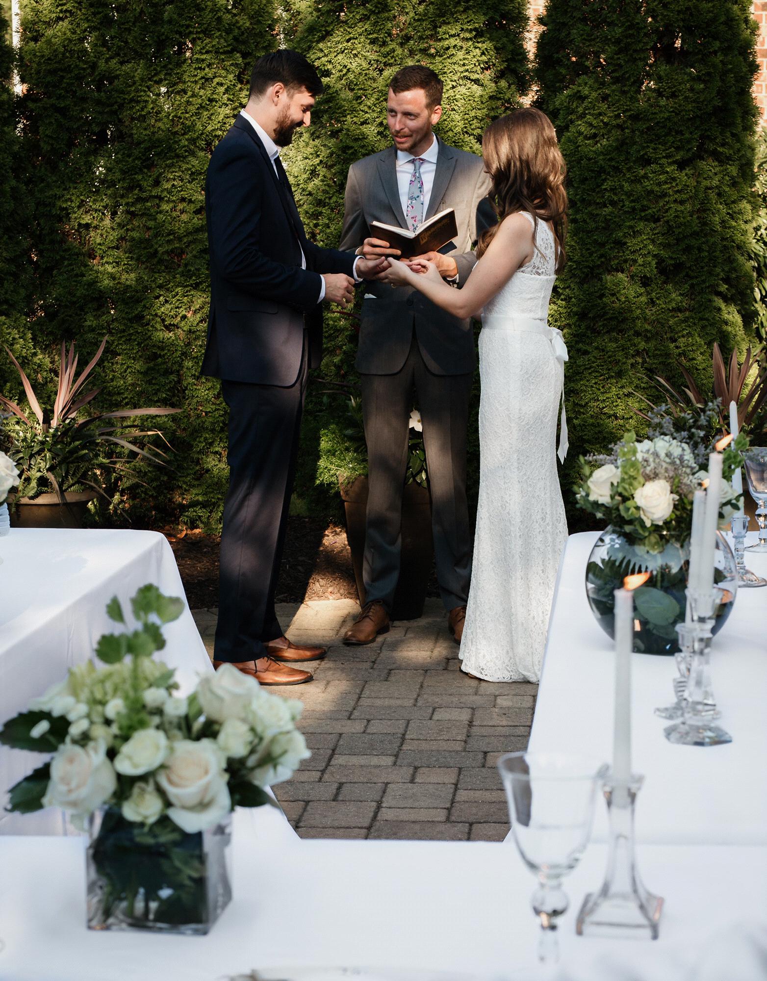 Wedding ceremony at Ian’s parents house in Franklin, TN | 6/20/2020