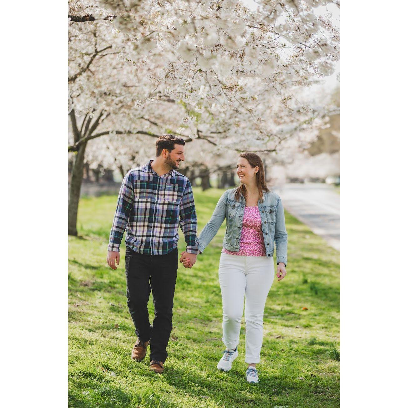 This was moments after Trevor proposed, he had a photographer staged nearby to catch the moment!