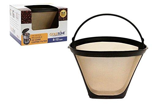 GoldTone Brand Reusable No.4 Cone Style Replacement Cuisinart Coffee Filter replaces your Permanent Cuisinart Coffee Filter for Cuisinart Machines and Brewers (1 Pack)