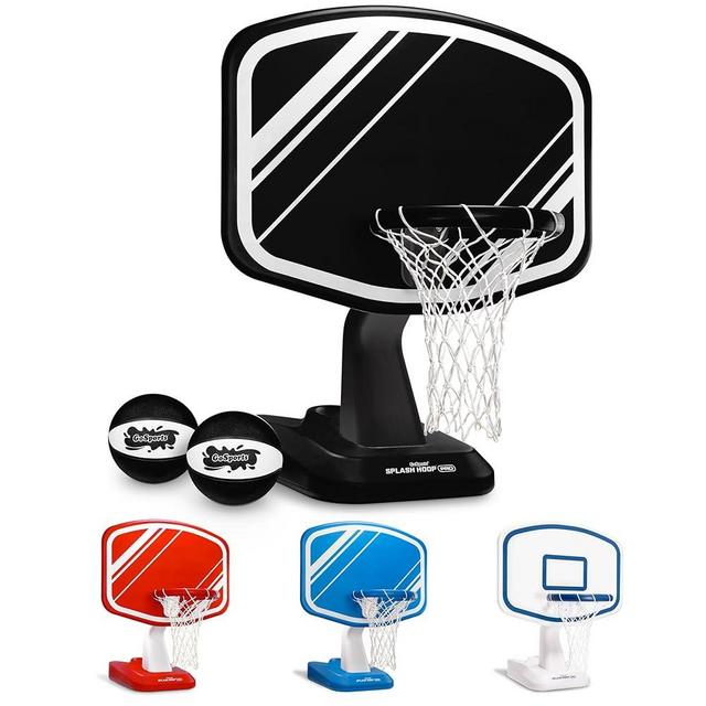 GoSports Splash Hoop Swimming Pool Basketball Game, Includes Poolside Water Basketball Hoop, 2 Balls and Pump – Choose Your Style