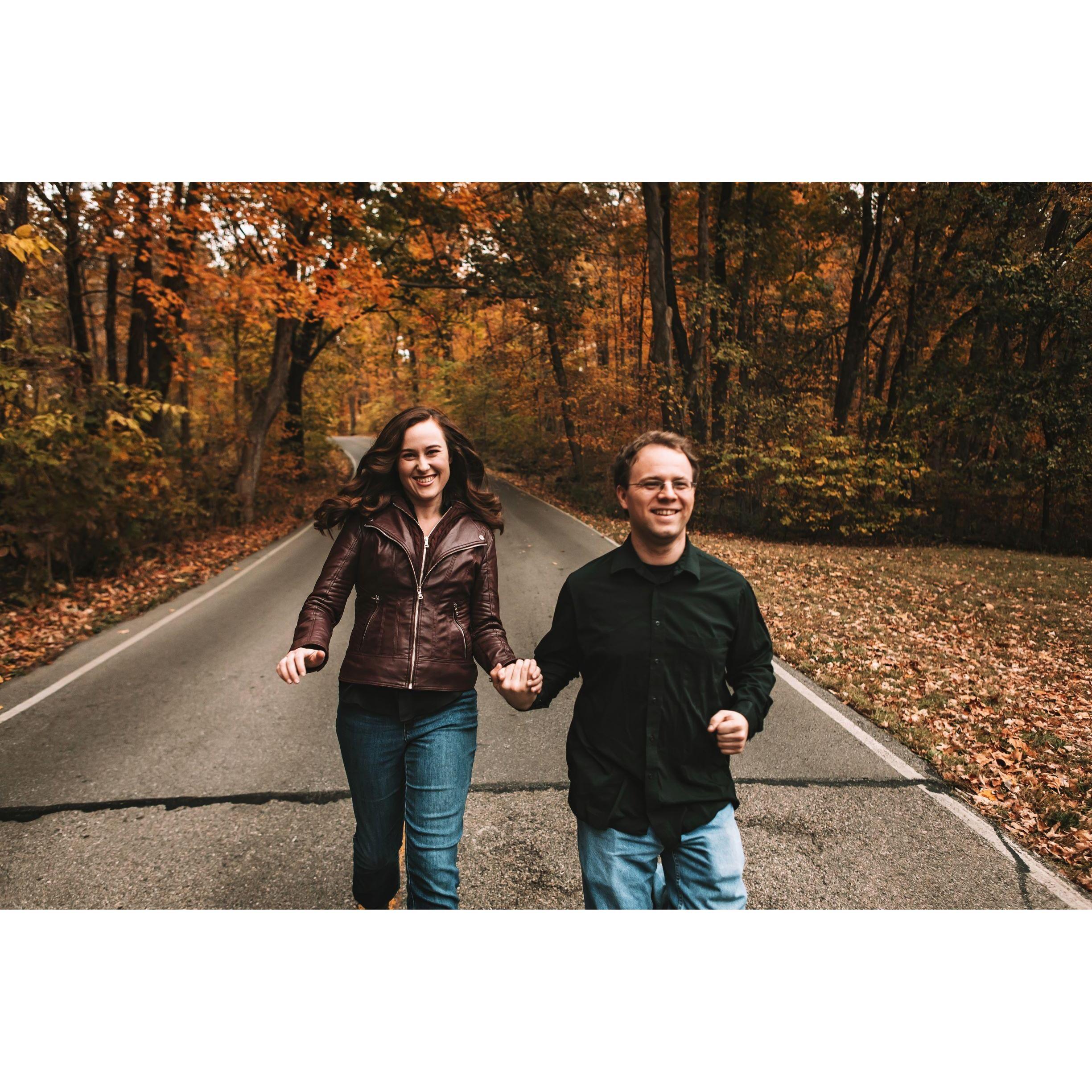 Our engagement photo shoot in Sharon Woods, one of our favorite places in Cincinnati!