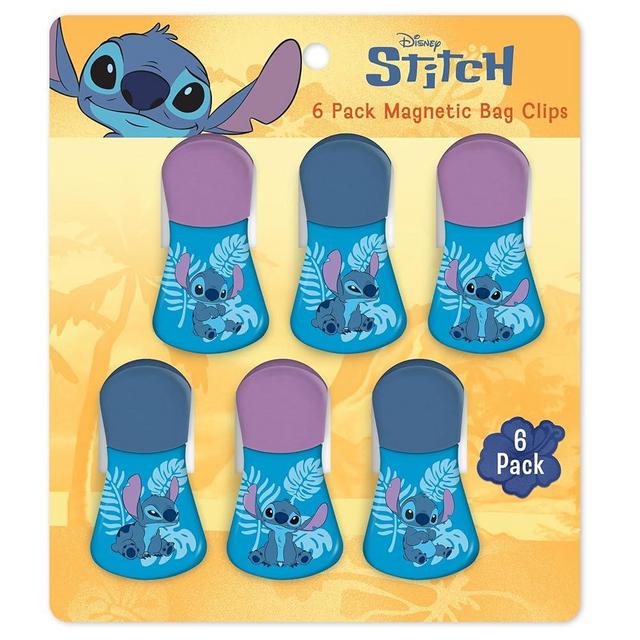 Disney Magnetic Chip Clips – Set of 6 Bag Clips for Food Storage - Mickey, Minnie, Lilo & Stitch, Winnie The Pooh – Durable Airtight Bag Chip Clips for Pantry & Fridge Use