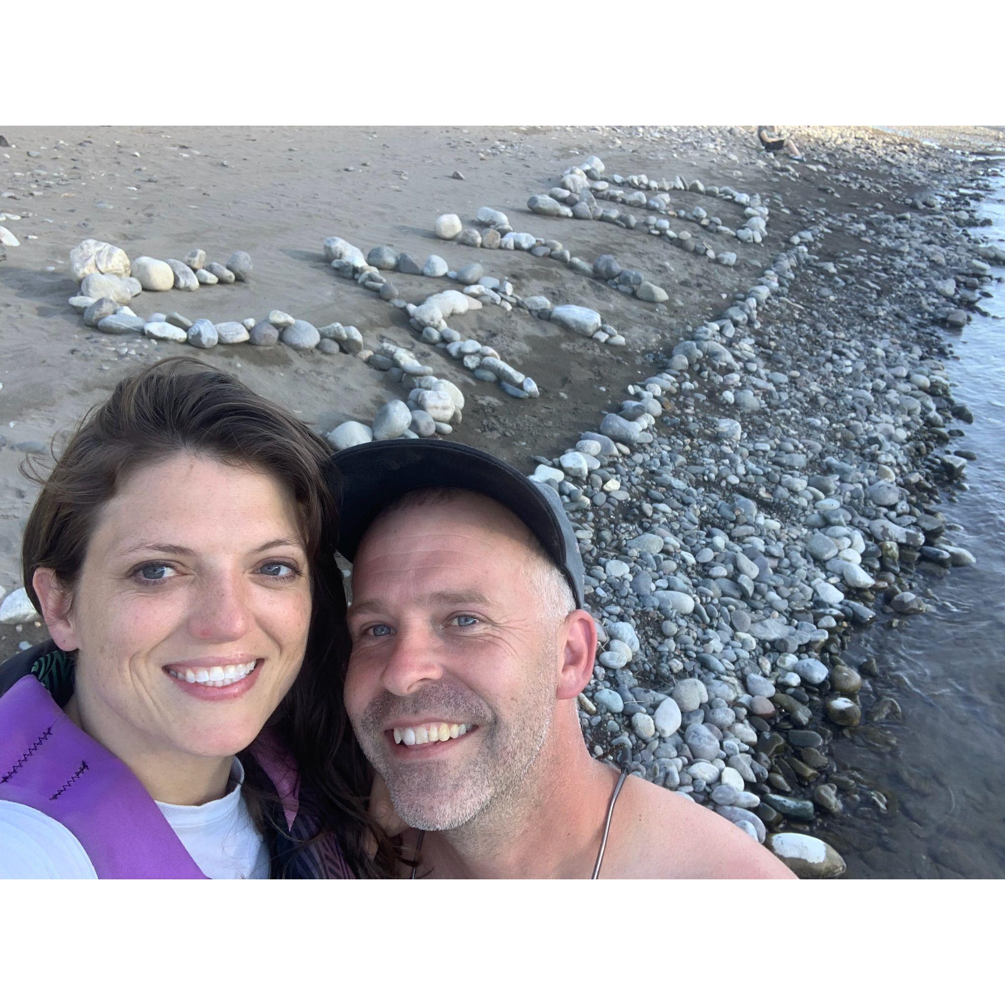 Jeff's proposal arrangement on the Yellowstone River. Carter's Bridge, Montana. 2023.