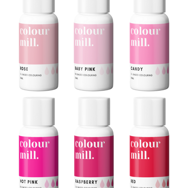Oil Based Colouring 20ml 6 Pack Pink