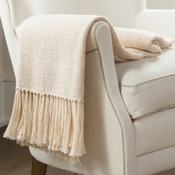 Ivory Cotton Throw
