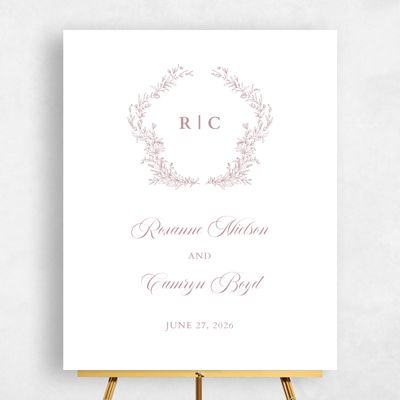 Dusty Rose, Pink Wedding Sign - Eleanora Portrait
