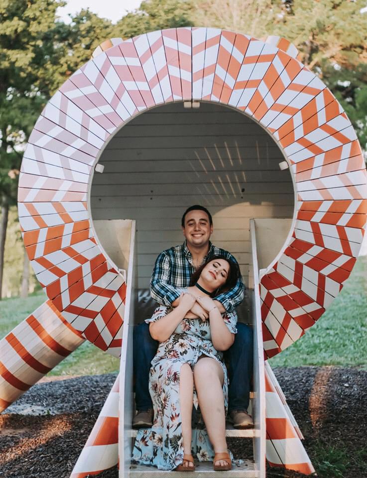 our first engagement shoot, at the NC Museum of Art.