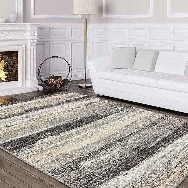 Luxe Weavers 7501 Modern Abstract Area Rug, Gray / Size 5x7